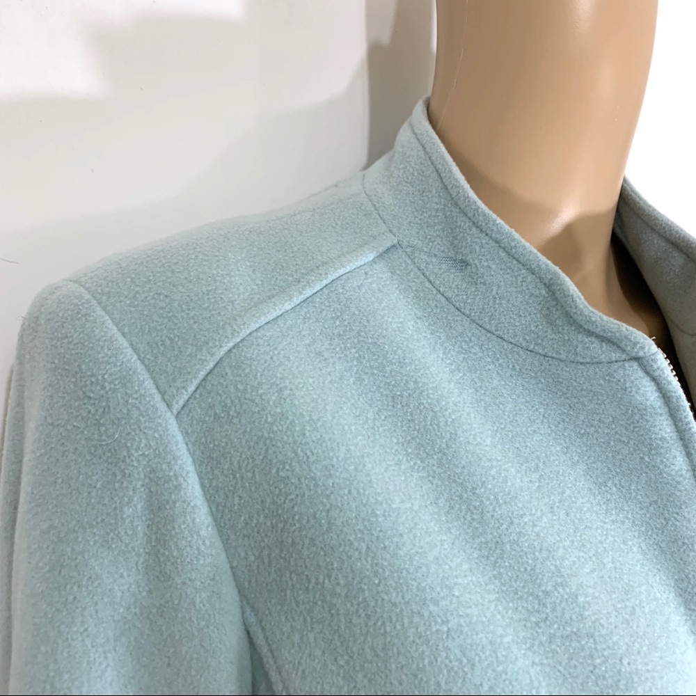 Light Blue Louben Wool Zip-Front Jacket - Picture 4 of 8